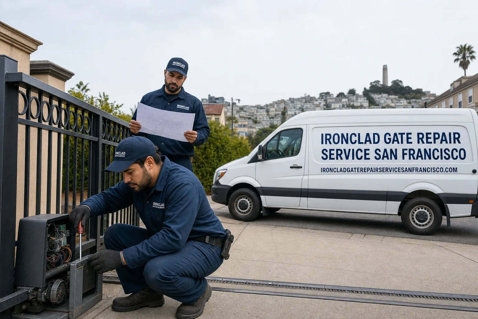 Ironclad Gate Repair Service San Francisco service vehicle and crew in San Francisco, CA